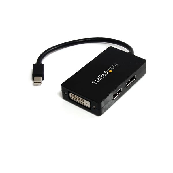 StarTech.com MDP2DPDVHD videokabel adapter 0,15 m Mini DisplayPort DisplayPort + DVI-D + HDMI Sort