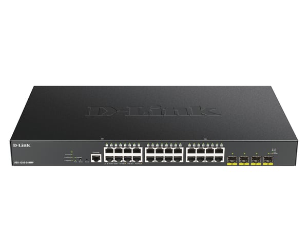 D-Link DGS-1250-28XMP Hallittu L3 Gigabit Ethernet (10/100/1000) Power over Ethernet -tuki Musta
