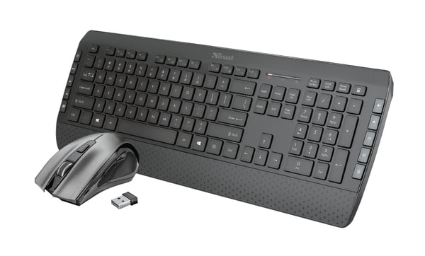 Trust Tecla-2 tangentbord Mus inkluderad Hem RF Trådlös QWERTY Spansk Svart