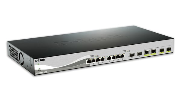 D-Link DXS-1210-12TC/E nätverksswitchar hanterad L2 10G Ethernet (100/1000/10000) 1U Svart, Silver