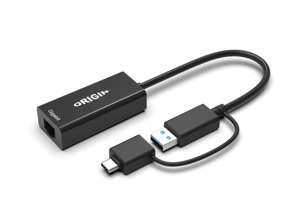 Origin Storage OS-HUB-USB3/C-RJ45 kaapelin sukupuolenvaihtaja USB3.0/USB-C Musta