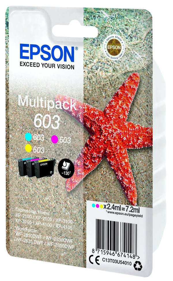 Epson C13T03U54020 blækpatron 1 stk Original Standard udbytte Blå, Magenta, Gul Epson C13T03U54020 blækpatron 1 stk Original Standard udbytte Blå, Magenta, Gul