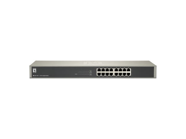 LevelOne GSW-1657 verkkokytkin Hallitsematon Gigabit Ethernet (10/100/1000) Musta, Harmaa