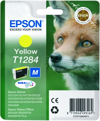 Epson Fox Enkeltpakke, gul T1284 DURABrite Ultra Ink