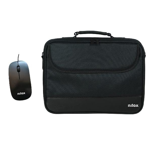 Nilox NOTEBAG 15.6 PRO + MOUSE USB 40,6 cm (16") Portfölj Svart Nilox NOTEBAG 15.6 PRO + MOUSE USB 40,6 cm (16") Portfölj Svart