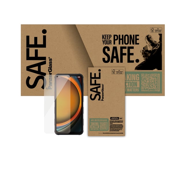 PanzerGlass SAFE. by ® Skærmbeskyttelse Samsung Galaxy Xcover7 Pro | Xcover7 | Xcover6 Pro | Ultra-Wide Fit | Bulk
