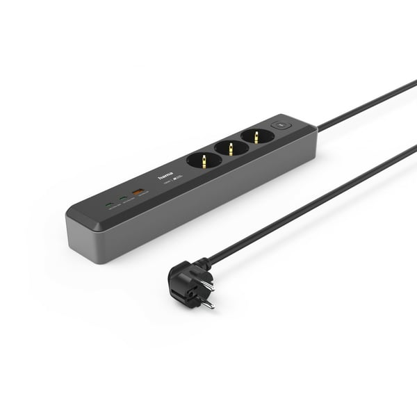 Hama 00223192 stikdåse 1,4 m 3 AC stikkontakt(er) Indendørs Sort, Grå