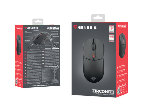 GENESIS Zircon 500 hiiri Pelaaminen Oikeakätinen RF Wireless + Bluetooth + USB Type-C Optinen 10000 DPI