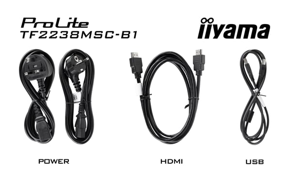 iiyama TF2238MSC-B1 platta pc-skärmar 53,3 cm (21") 1920 x 1080 pixlar Full HD LED Pekskärm Svart