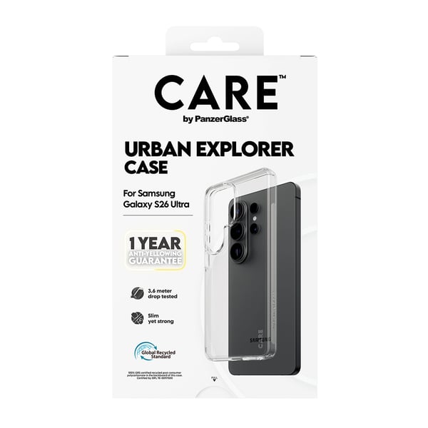 PanzerGlass CARE™ by ® Urban Explorer Case Transparent Samsung Galaxy S26 Ultra mobiltelefonfodral Mobilskal