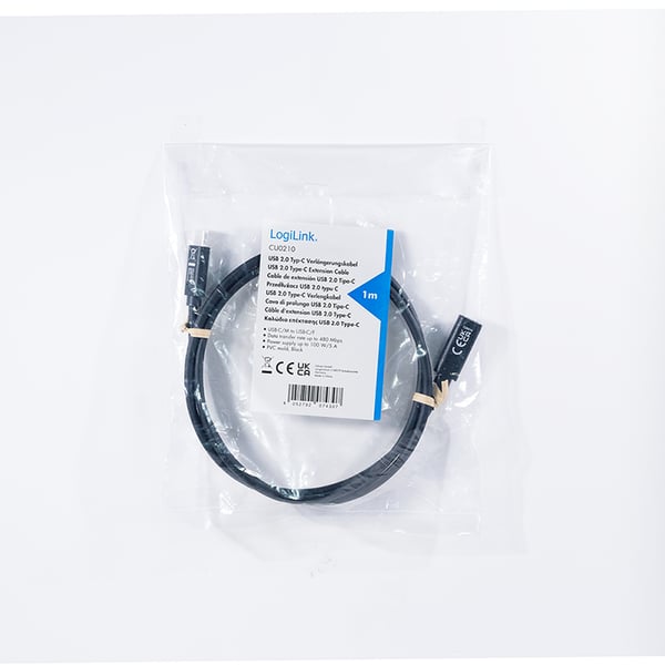 LogiLink CU0210 USB-kabel USB 2.0 1 m USB C 480 Gbit/sek. 100 W Sort