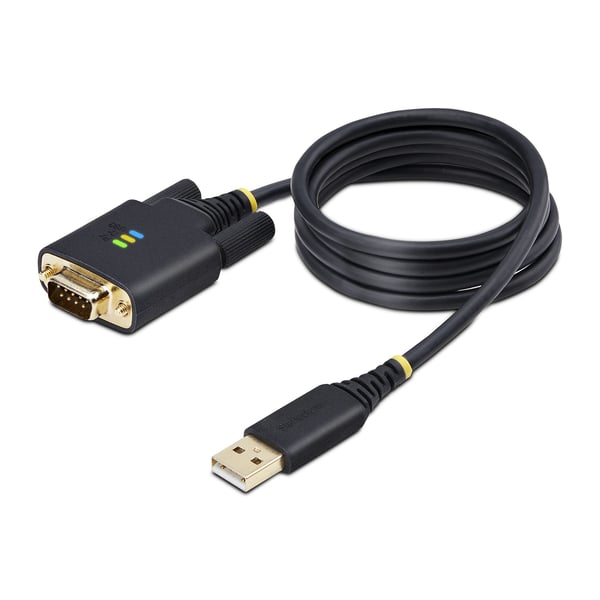 StarTech.com 3.3ft (1 m) USB till seriell adapterkabel, COM retention, utbytbara skruvar/muttrar, USB-A till DB9 RS232, FTDI-chip, ESD-skydd, Windows/macOS/Linux