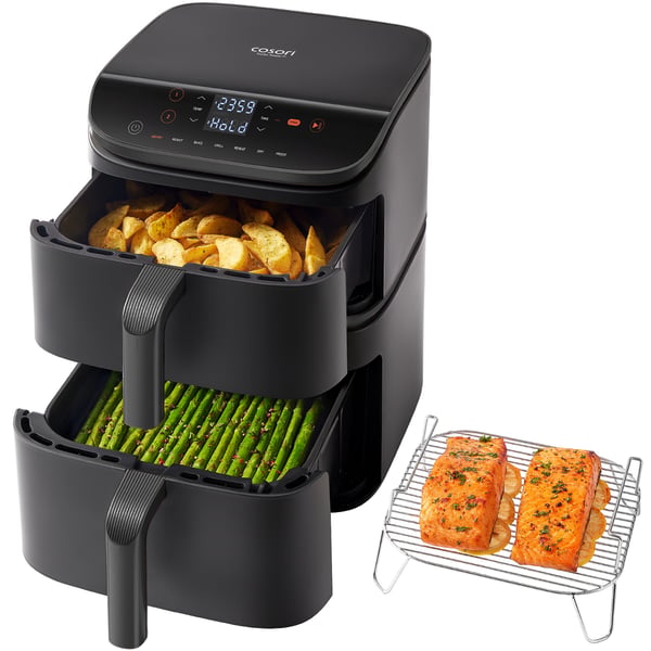 Cosori Turbo Tower Dobbelt 10,8 L Enkeltstående 2630 W Varmluftsteger Sort