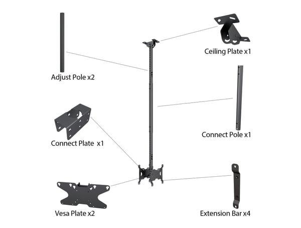 Multibrackets 4740 fäste för skyltningsskärm 81,3 cm (32") Svart