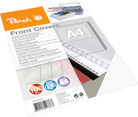 Peach 510013 omslag til papirindbinding A4 Transparent 100 stk
