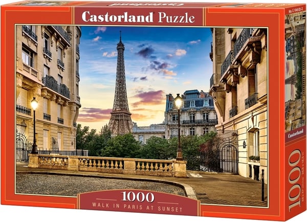 Pussel 1000 Promenad i Paris vid solnedgången CASTOR