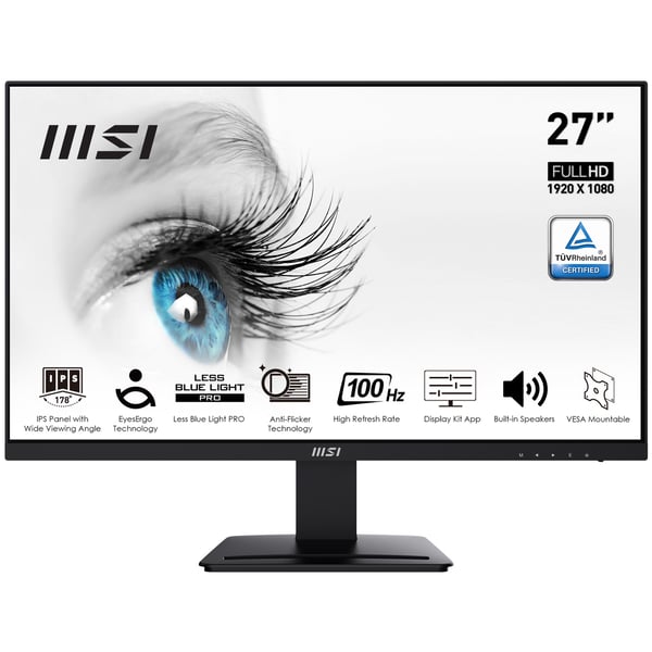 MSI Pro MP273A computerskærm 68,6 cm (27") 1920 x 1080 pixel Fuld HD LED Sort