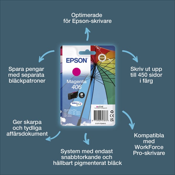 Epson Enpack Magenta 406 Umbrella DURABrite Ultra-bläck