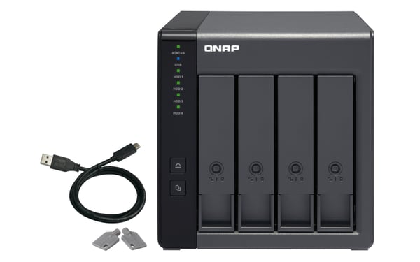 QNAP TR-004 Hölje för lagringsenheter HDD- / SSD kabinett Svart 2.5/3.5"