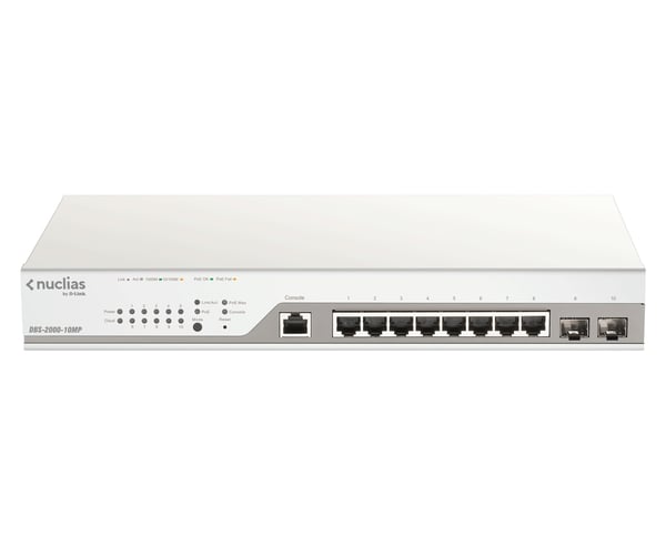 D-Link DBS-2000-10MP nätverksswitchar hanterad L2 Gigabit Ethernet (10/100/1000) Strömförsörjning via Ethernet (PoE) stöd Grå
