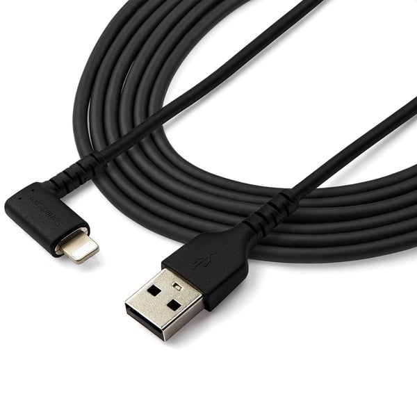 StarTech.com 2 m USB-A–Lightning-kaapeli – 90° kulmassa oleva USB Type-A -latauskaapeli – Synkronointi