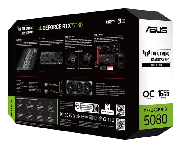 ASUS TUF-RTX5080-O16G-BTF-GAMING NVIDIA GeForce RTX 5080 16 GB GDDR7