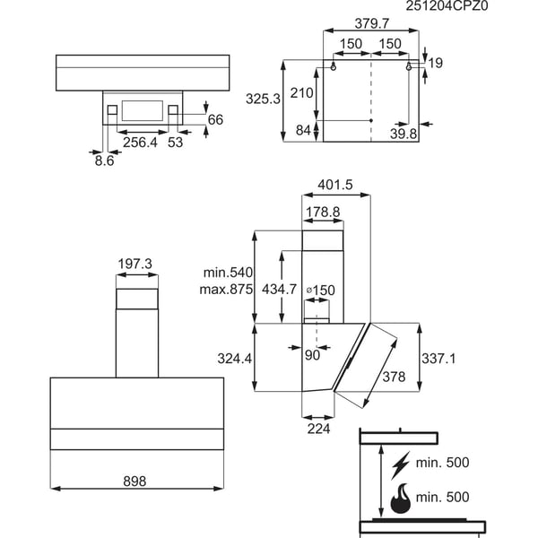 Electrolux LFV639K Väggmonterad Svart 600 m³/h