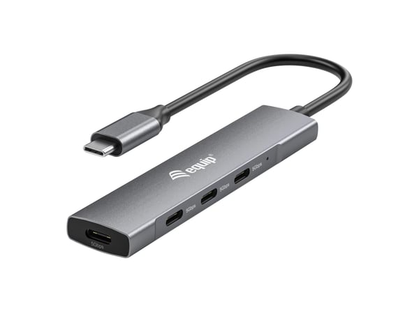 Equip 128963 interface hub USB 3.2 Gen 1 (3.1 Gen 1) Type-C 5000 Mbit/s Sort, Sølv