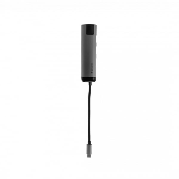 Verbatim 49141 kannettavien tietokoneiden telakka ja porttitoistin USB 3.2 Gen 1 (3.1 Gen 1) Type-C Musta, Hopea