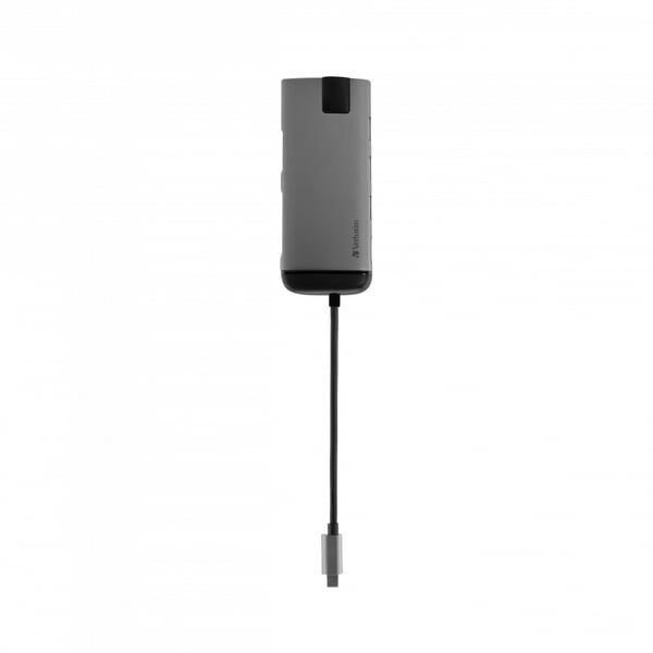 Verbatim 49142 kannettavien tietokoneiden telakka ja porttitoistin USB 3.2 Gen 1 (3.1 Gen 1) Type-C Musta, Hopea