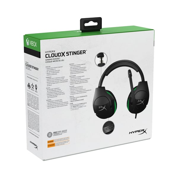 HyperX CloudX Stinger Headset Ledningsført Spil Sort, Grøn
