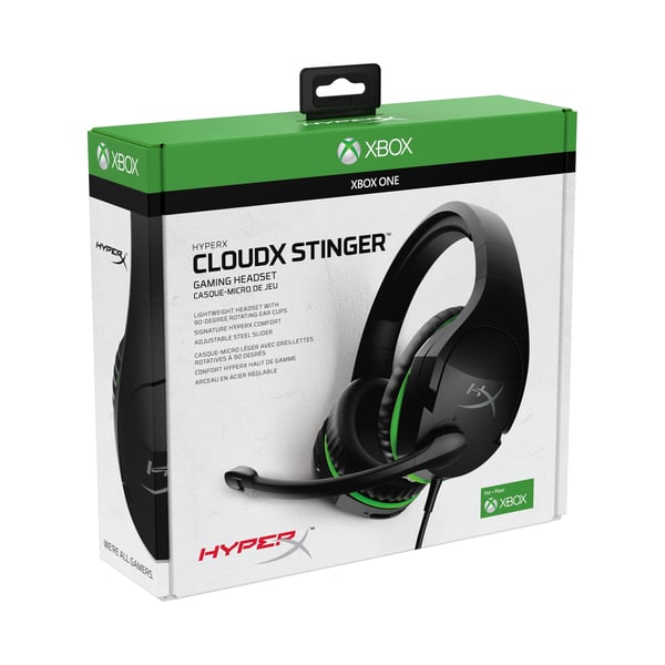 HyperX CloudX Stinger Headset Ledningsført Spil Sort, Grøn