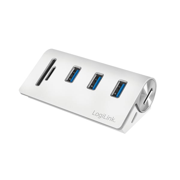 LogiLink CR0045 gränssnittshubbar USB 3.2 Gen 1 (3.1 Gen 1) Type-A 5000 Mbit/s Silver