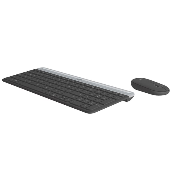 Logitech Slim MK470 tastatur Mus inkluderet Universel RF trådløst AZERTY Belgisk Grafit