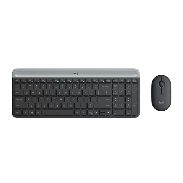 Logitech Slim MK470 tastatur Mus inkluderet Universel RF trådløst AZERTY Belgisk Grafit