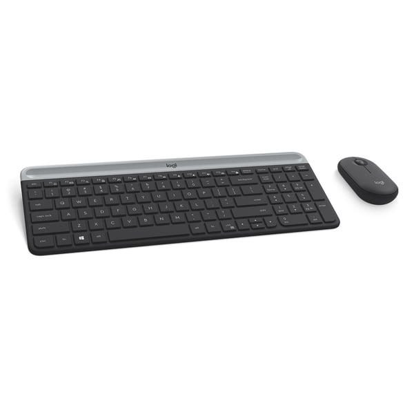 Logitech Slim MK470 tastatur Mus inkluderet Universel RF trådløst AZERTY Belgisk Grafit
