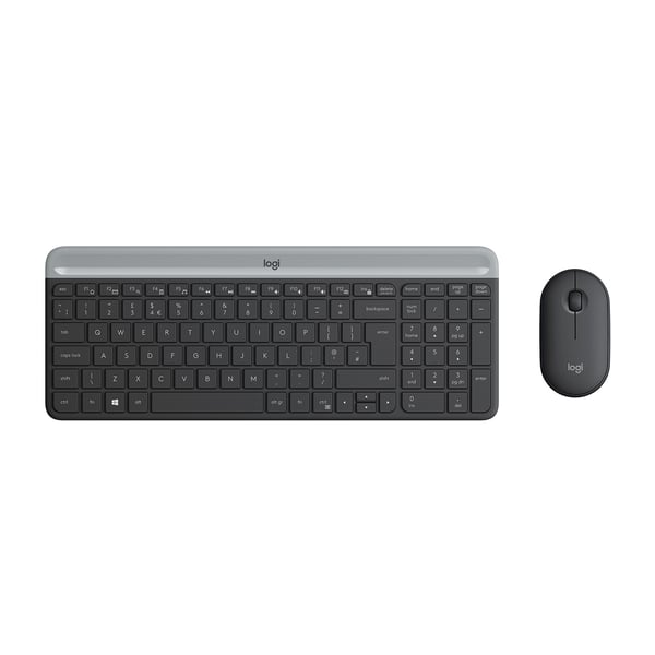 Logitech Slim MK470 tastatur Mus inkluderet Universel RF trådløst AZERTY Belgisk Grafit