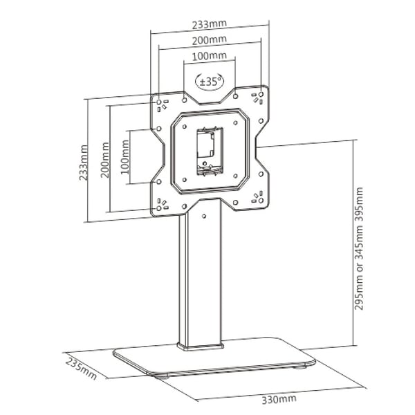 Techly ICA-LCD 323S skærmbeslag og -stativer 109,2 cm (43") Skrivebord Sort