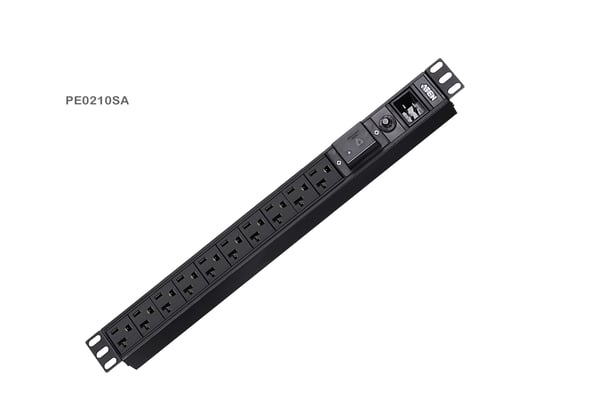 ATEN PE0210SG-AT-G strømforsyningsenhed (PDU) 10 AC stikkontakt(er) 1U Sort
