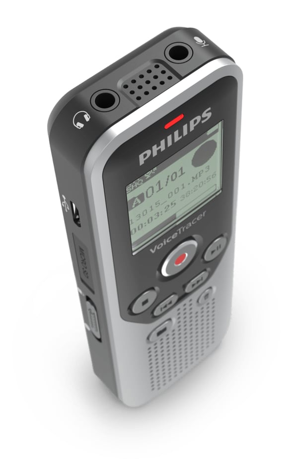 Philips DVT1250 diktafoner Inbyggt minne och flashminne Svart, Grå