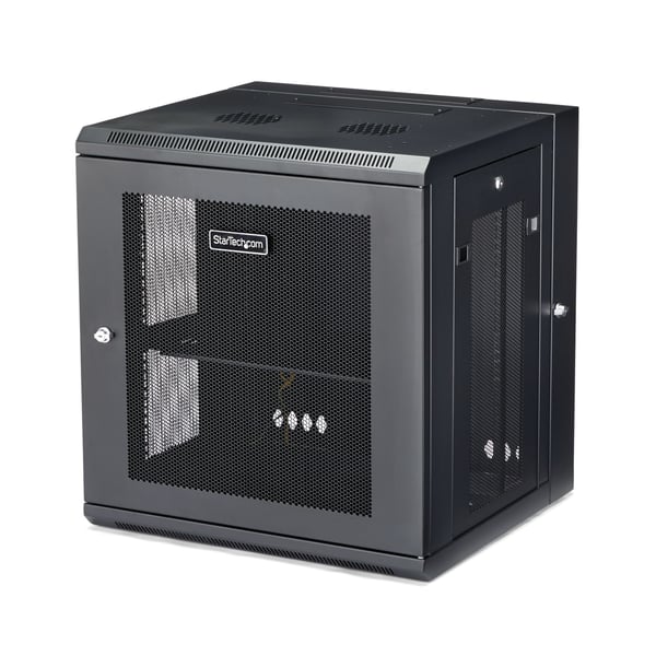StarTech.com RK12WALHM stativ 12U Vægmonteret stativ Sort