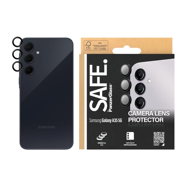 PanzerGlass SAFE. by ® Camera Lens Protector Black Samsung Galaxy A35 5G Kirkas näytönsuoja 1 kpl