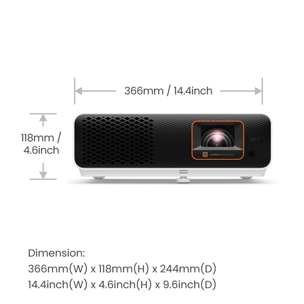 BenQ X500i Short throw-projektor 2200 ANSI-lumen DLP UHD 4K (3840x2160) Svart, Vit