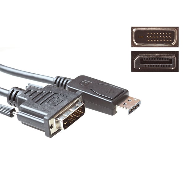 ACT AK3998 videokabel adapter 5 m DisplayPort DVI-D Sort