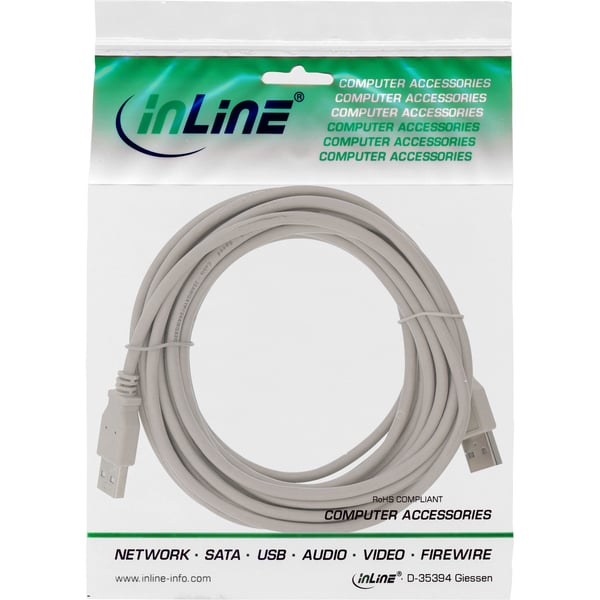 InLine 34350H USB-kabel 5 m USB A 0,48 Gbit/sek. Beige