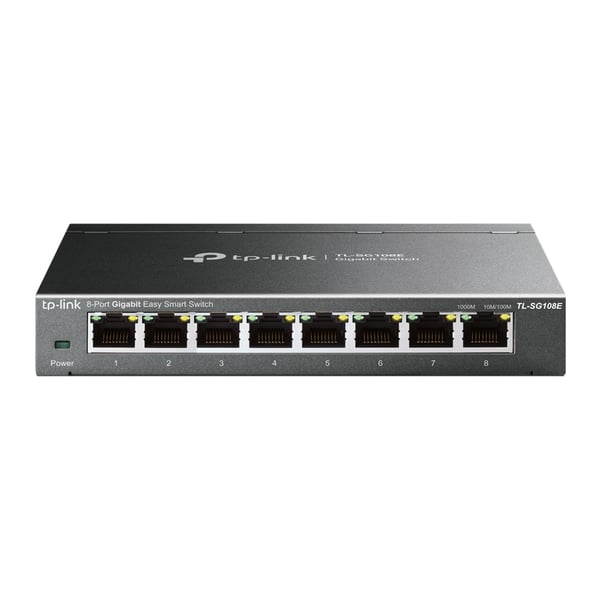 TP-Link TL-SG108E Hallittu L2 Gigabit Ethernet (10/100/1000) Musta