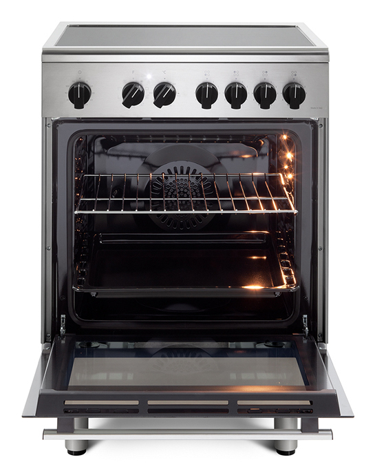 De’Longhi DMX 64 INL komfur og ovn Fritstående komfur Elektrisk Zone induktionskogeplade Sort, Rustfrit stål