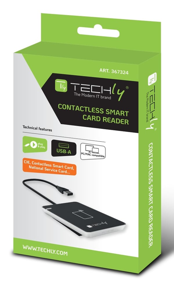 Techly I-CARD CAM-CIE RFID-läsare USB Svart, Silver