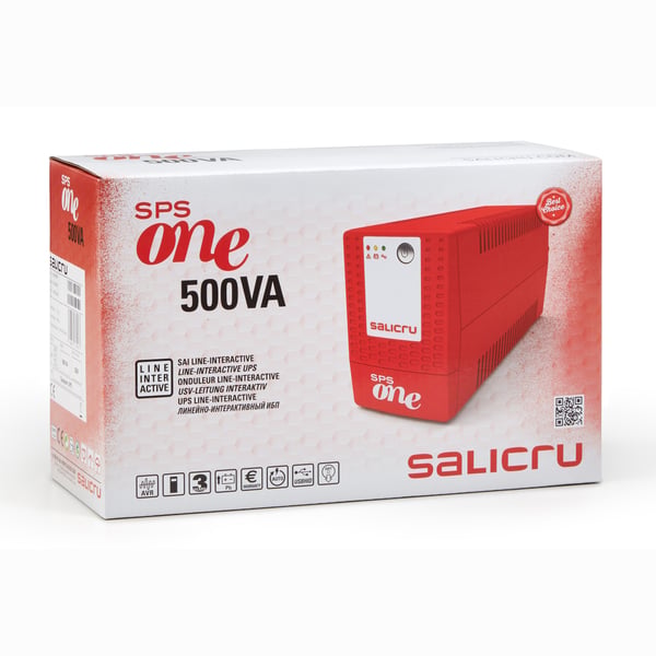 Salicru 662AF000013 UPS-enhed Interaktivt indgangsstik 0,5 kVA 240 W 4 AC stikkontakt(er)