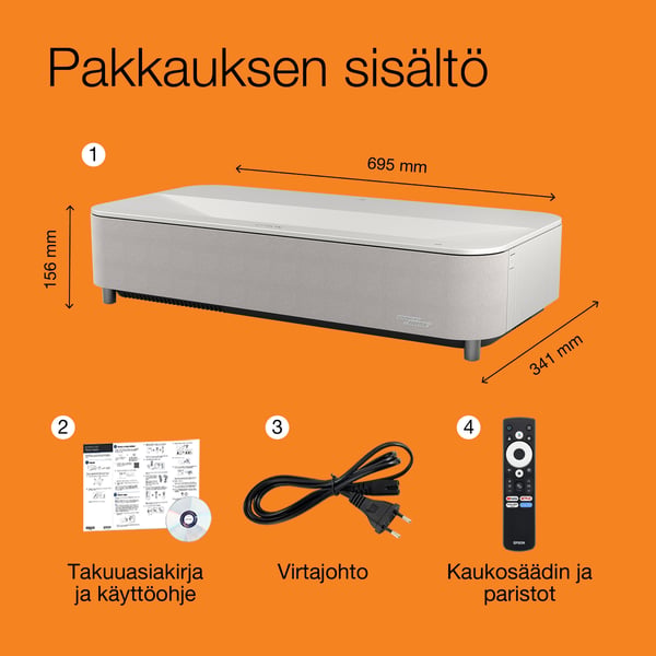 Epson Lifestudio Grand EH-LS670W – timantinvalkoinen